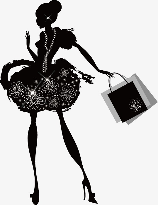 539x700 Shopping Woman Fashion Silhouette Sketch, Shopping Vector, Woman - Woman Silhouette Sketch