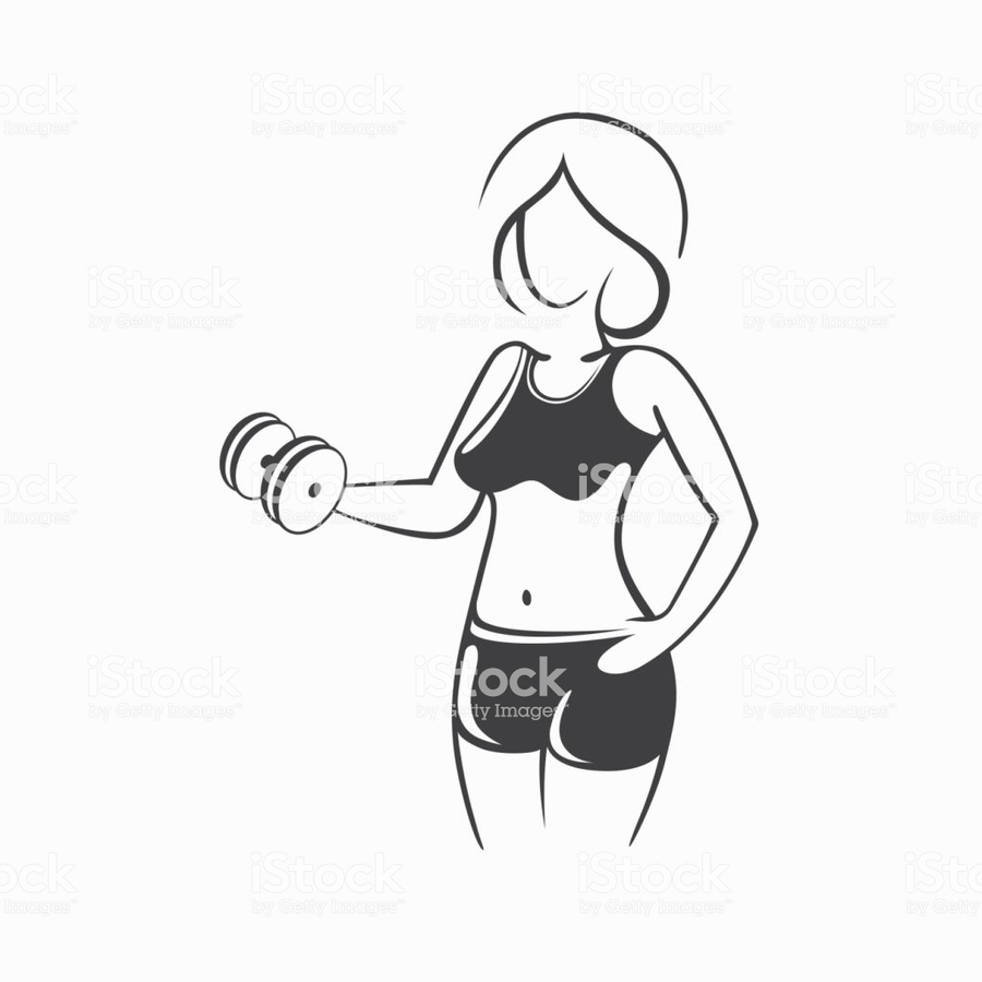 900x900 Download Get Fit Drawing Clipart Silhouette Illustration - Woman Silhouette Sketch