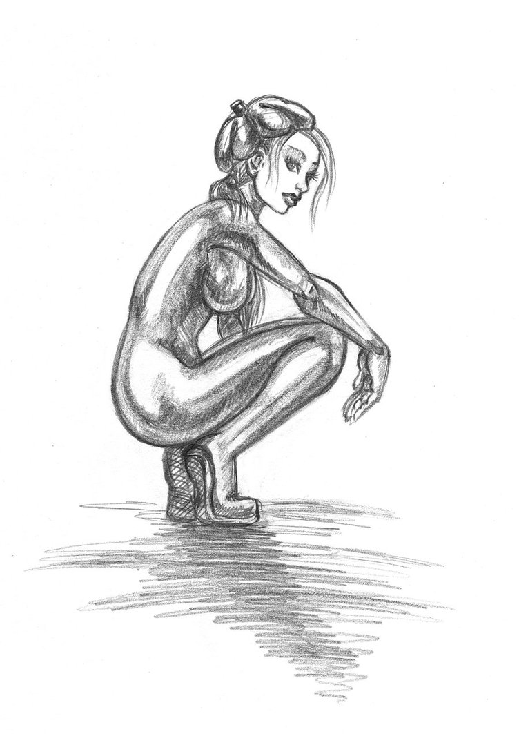 752x1063 Sitting Woman Sketch By Christinemunz - Woman Sitting Sketch
