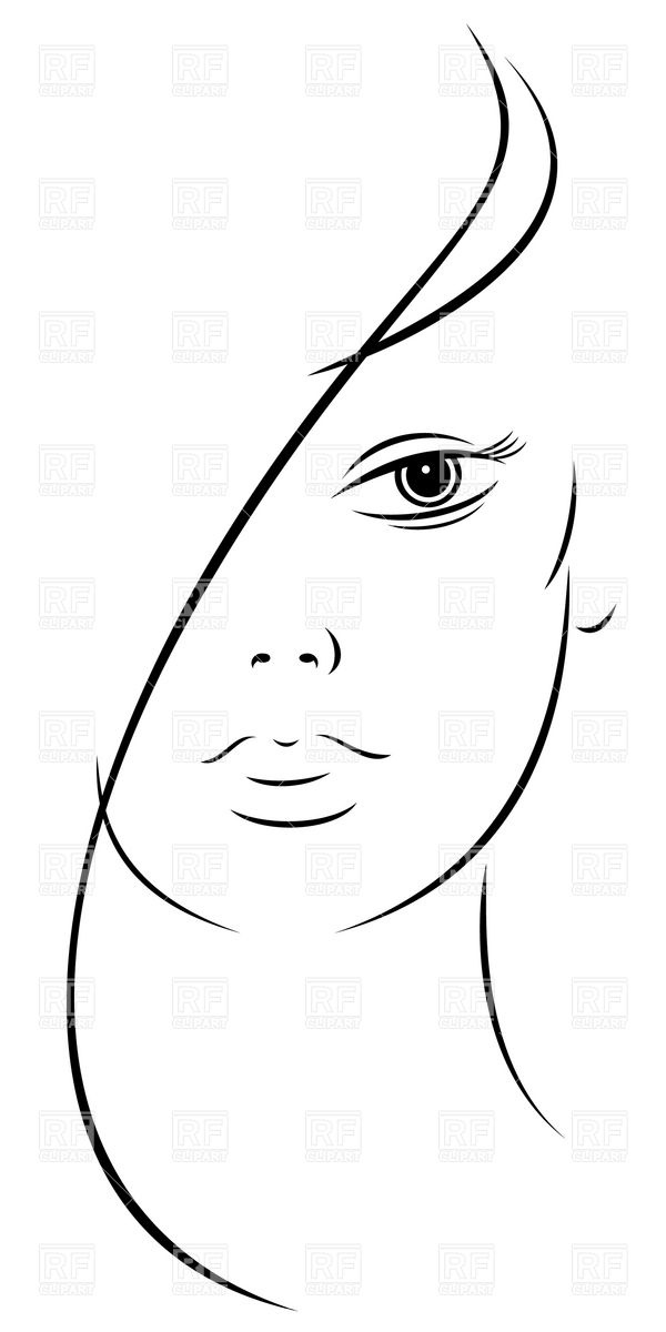 600x1200 Sketch Of Face Of Beautiful Young Woman Vector Image Vector - Woman Sketch