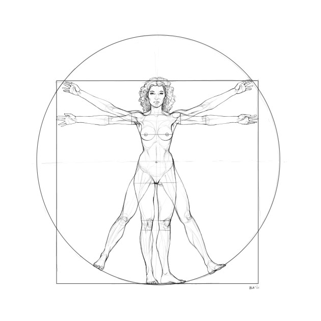 630x630 Vitruvian Woman - Woman Sketch