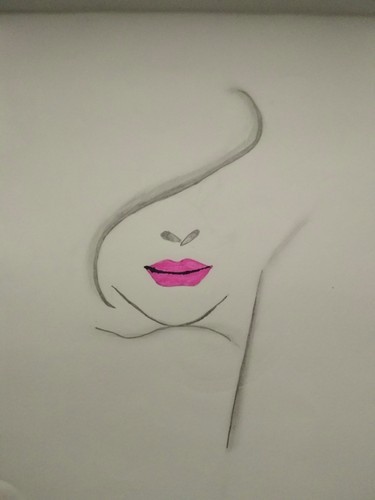 375x500 Woman Face Sketch - Woman Sketch