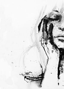 215x300 Large Framed Print - Woman Sketch Art