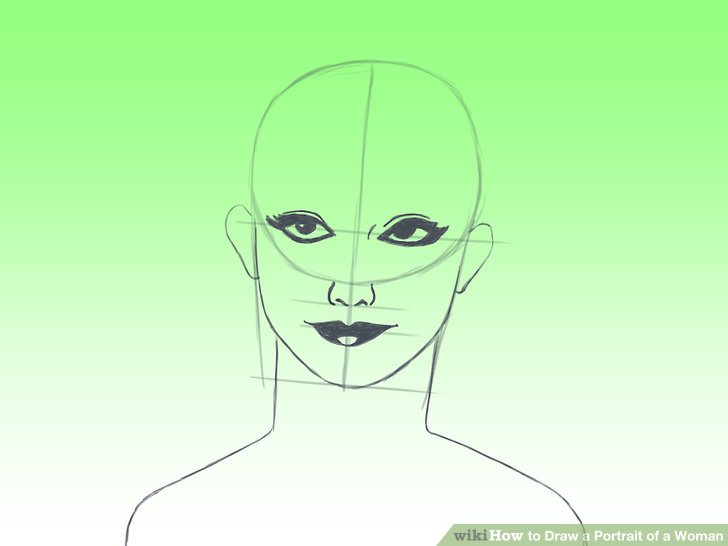 728x546 How To Draw A Portrait Of A Woman (With Pictures) - Woman Sketch Drawing