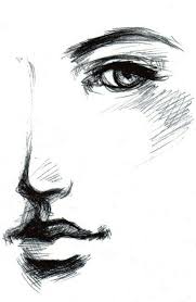 181x278 Sketch Face Simple Abstrack Picturesque Drawing - Woman Sketch Face