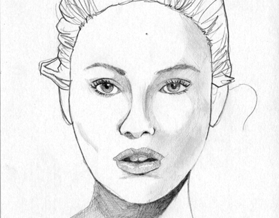 404x316 Woman Face Sketch On Behance - Woman Sketch Face