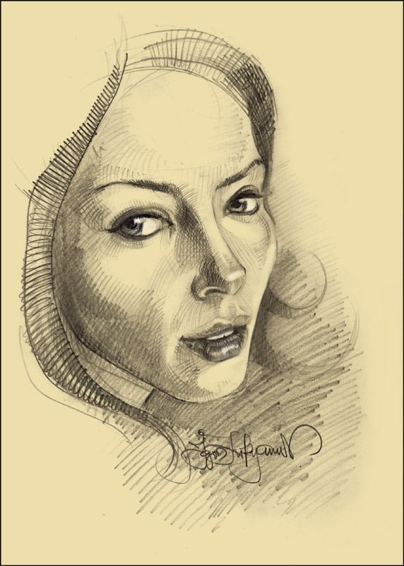 572x800 Young Woman Face (Quick Sketch) - Woman Sketch Face
