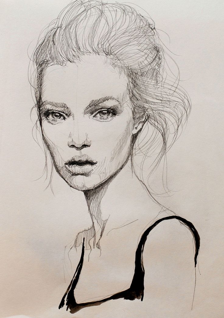 736x1044 Drawn Sketch Face - Woman Sketch Face