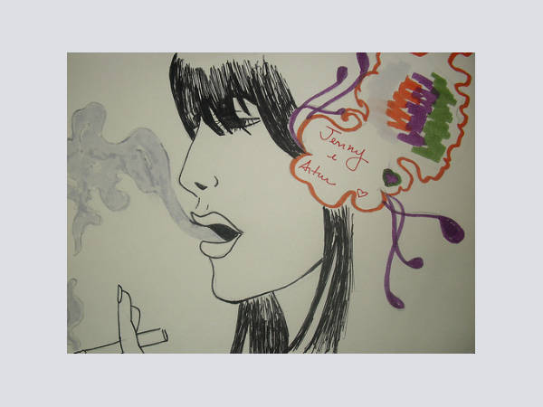Woman Smoking Sketch