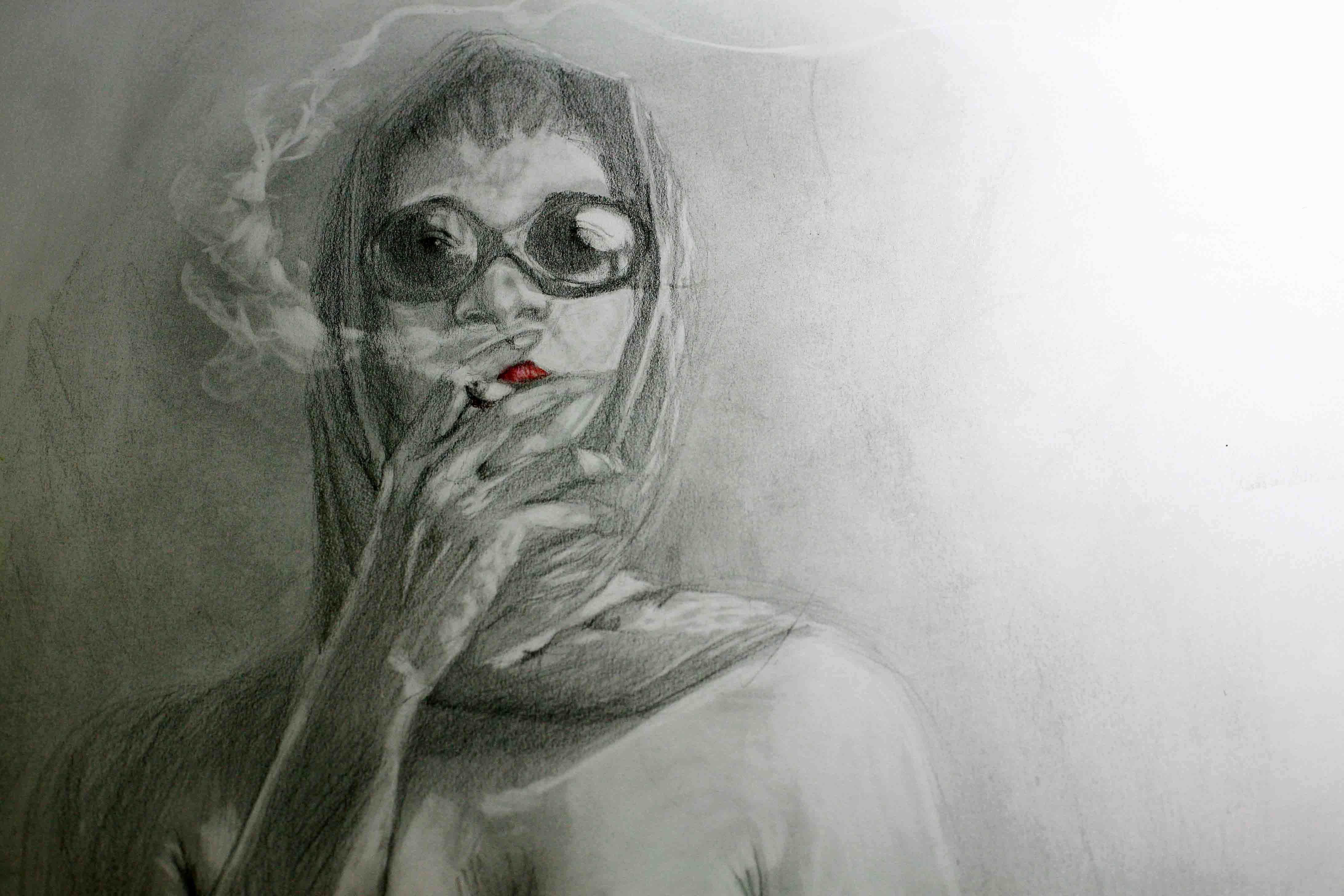 4368x2912 Smoking Woman Isaac Erhabor Emokpae The Artist - Woman Smoking Sketch