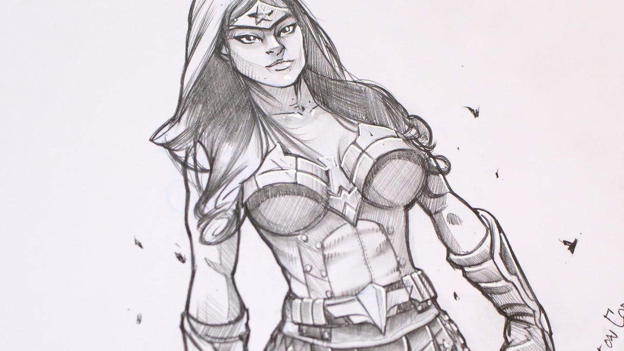 1280x720 Sketching Wonder Woman - Wonder Sketch