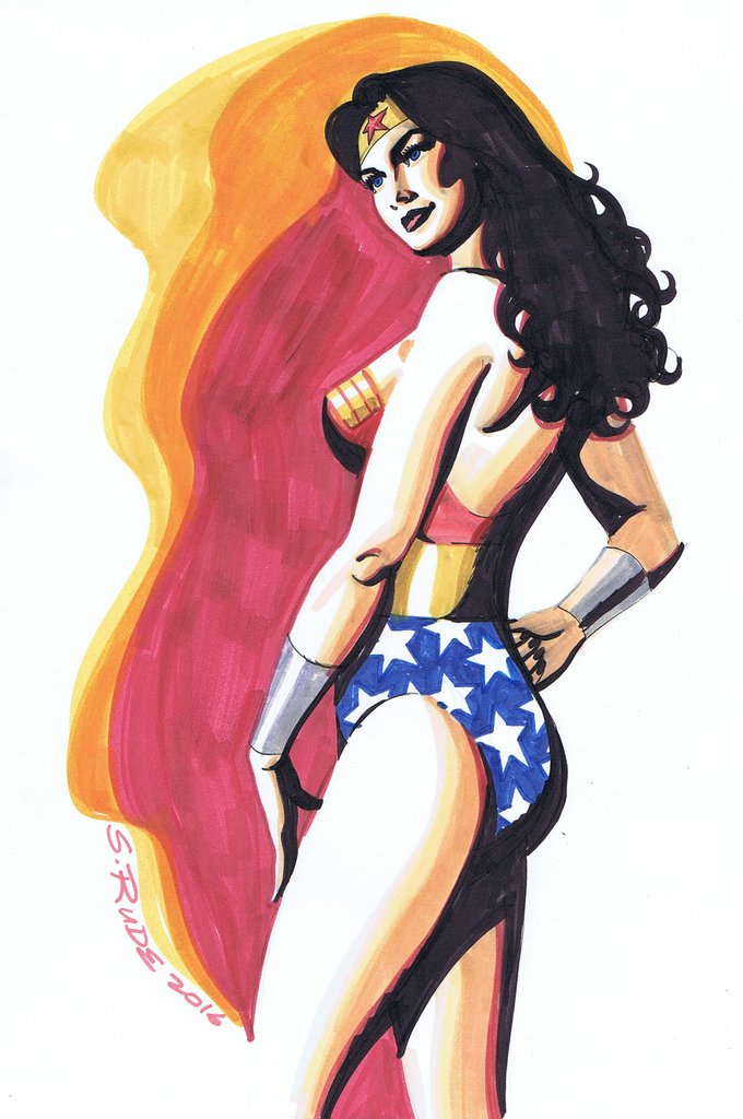 680x1024 Wonder Woman Color Copic Marker Sketch Steve Rude Art - Wonder Sketch