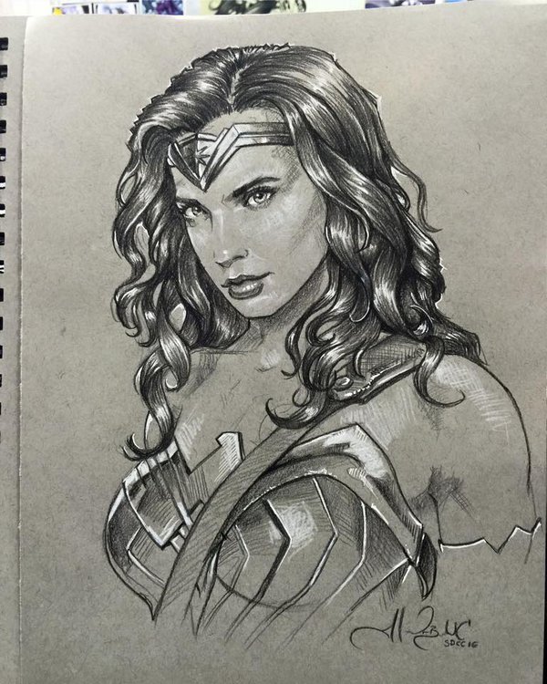 600x750 Wonder Woman Sketch Sdcc2016 By Alexbuechel - Wonder Sketch