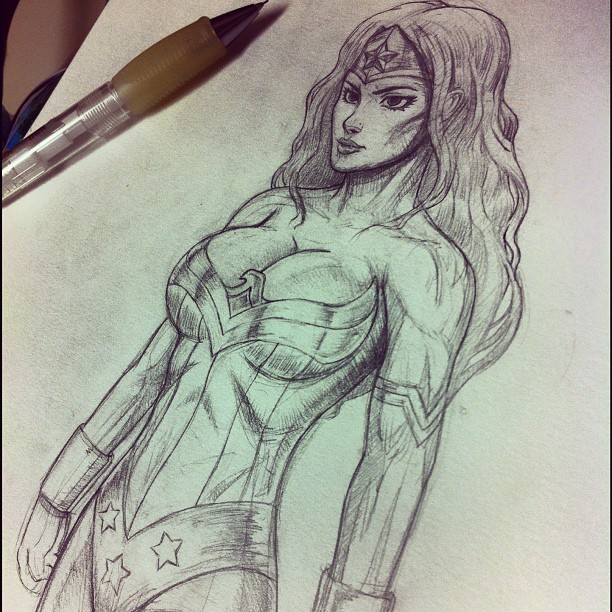 612x612 Wonder Woman Sketch Commission By Bourrouet - Wonder Sketch