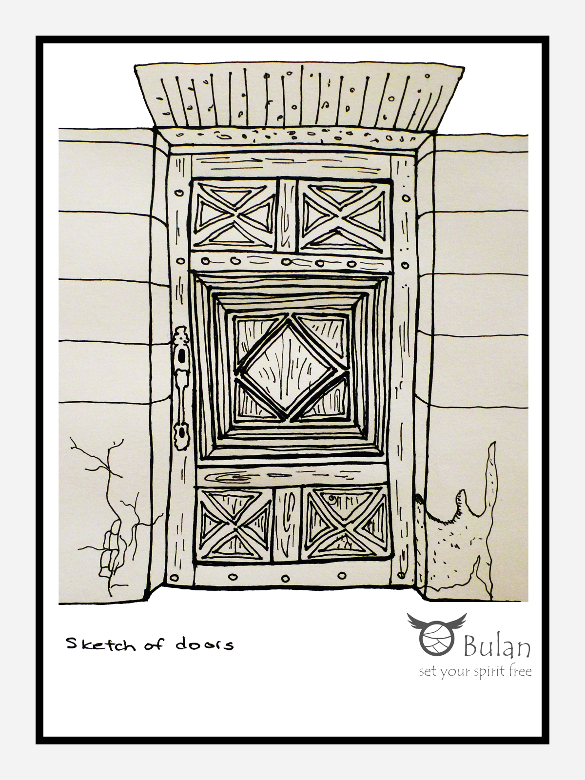 1200x1600 Sketch Of The Day No 61 Wooden Door In - Wooden Door Sketch