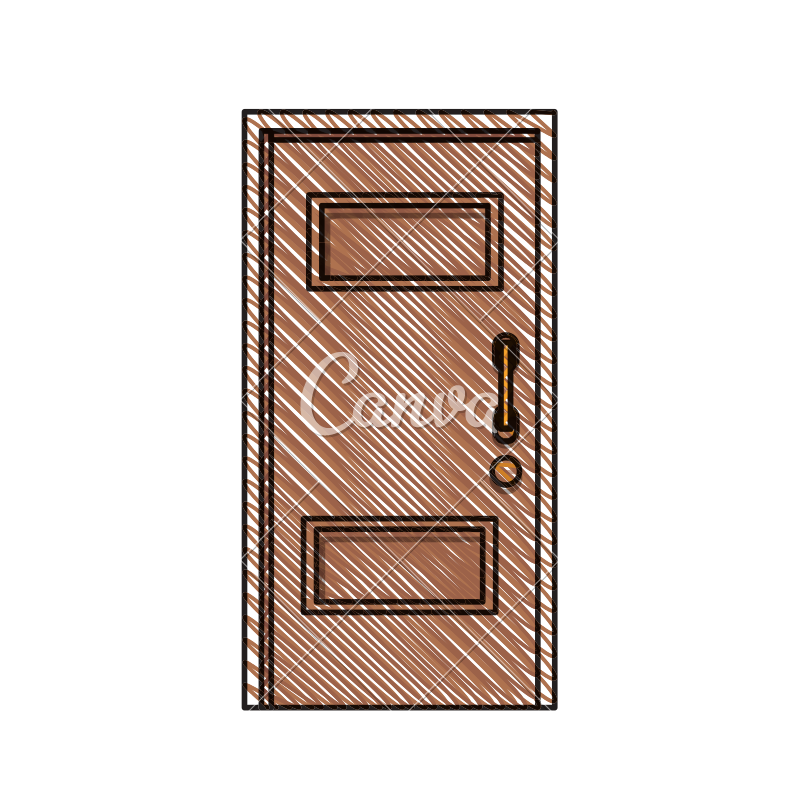 800x800 Wooden Door Sketch - Wooden Door Sketch