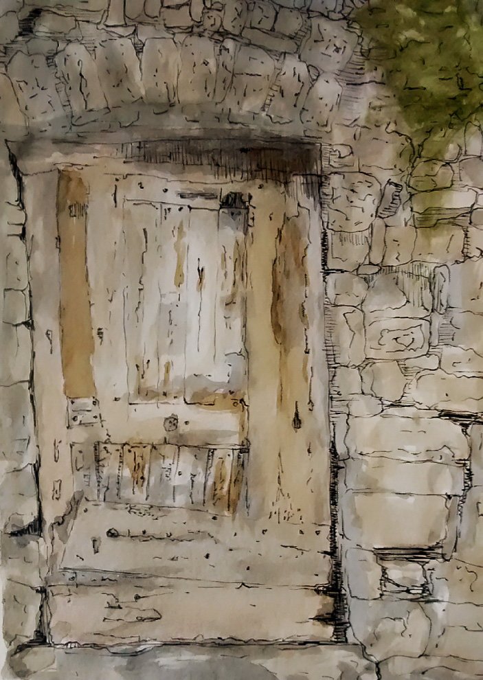 Wooden Door Sketch at PaintingValley.com | Explore collection of Wooden ...