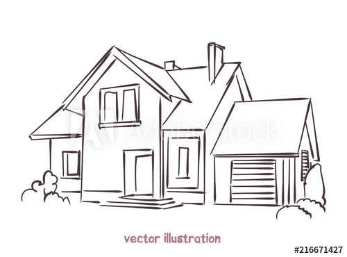 Wooden House Sketch at PaintingValley.com | Explore collection of