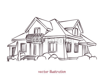 400x308 Vector Sketch Of Wooden House Buy Photos Ap Images Detailview - Wooden House Sketch