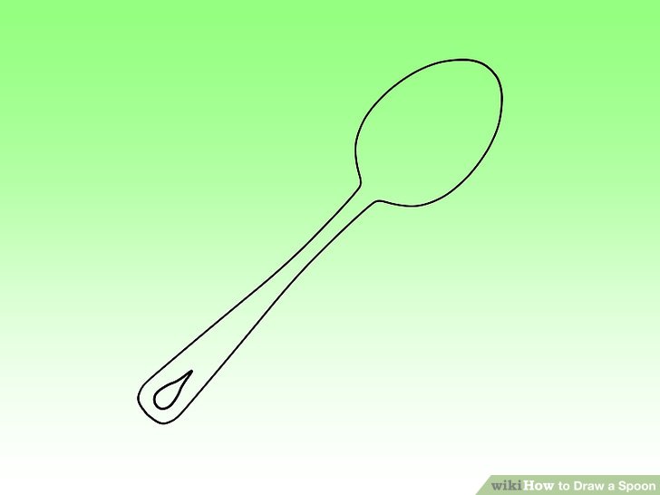 728x546 How To Draw A Spoon 10 Steps (With Pictures) - Wooden Spoon Sketch