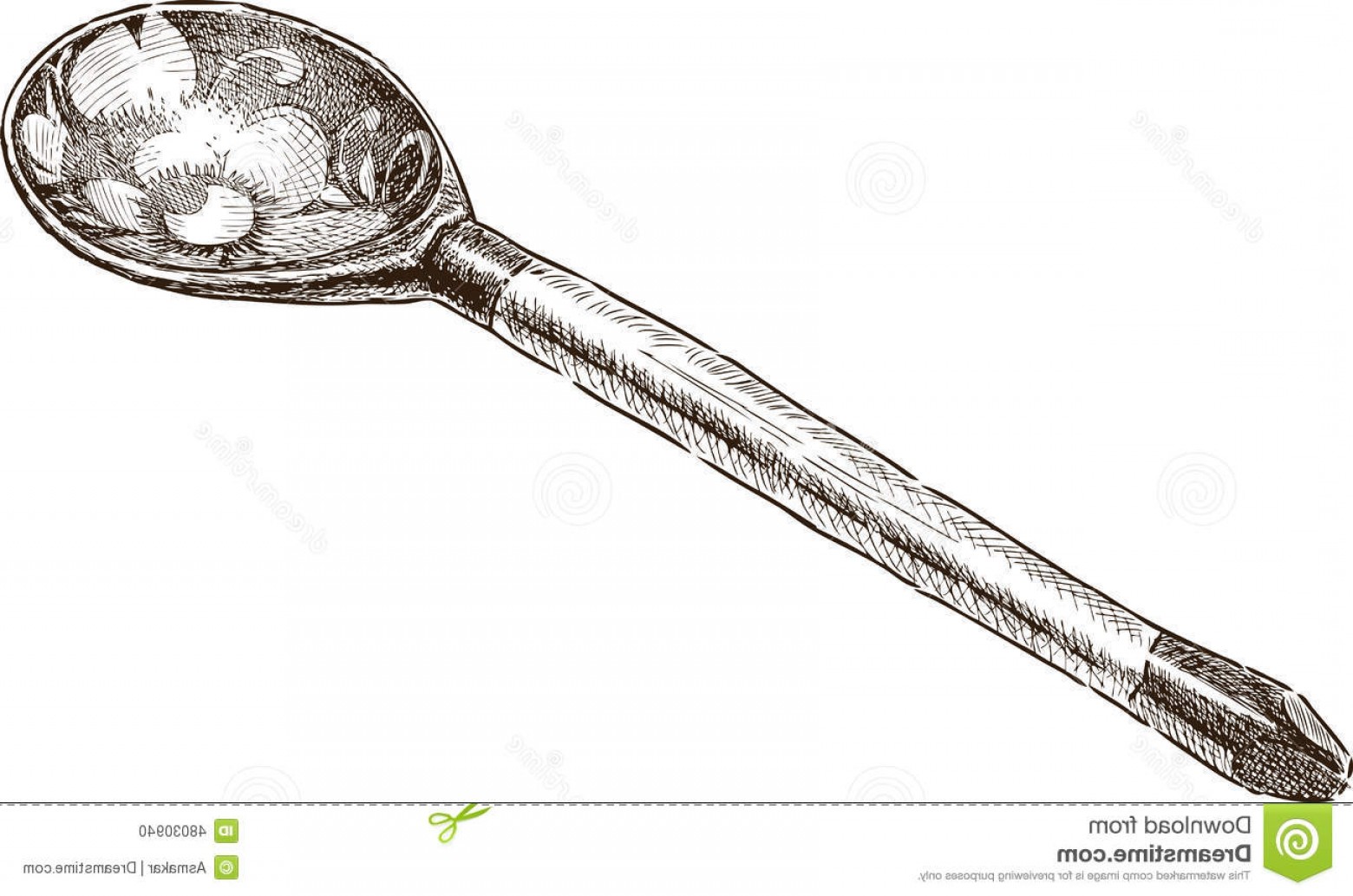 1560x1033 Stock Illustration Painted Wooden Spoon Vector Sketch Old Image - Wooden Spoon Sketch
