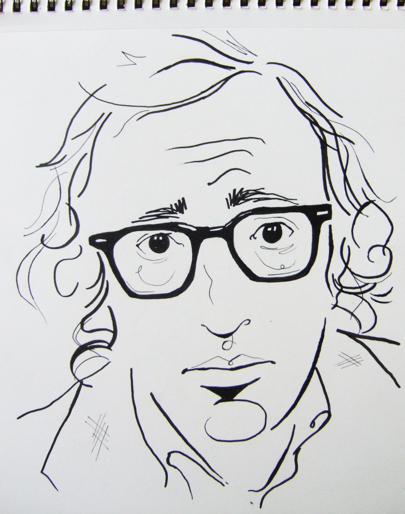 1414x1795 Woody Allen Art By Joe Vandello - Woody Allen Sketch
