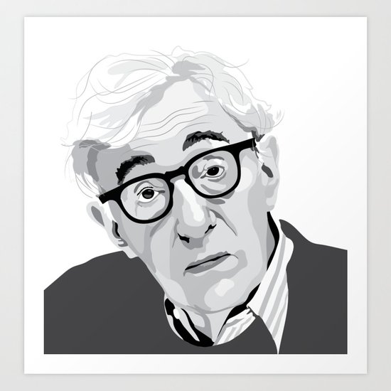 550x550 Woody Allen Art Print By Milkbutterfly Society6 - Woody Allen Sketch