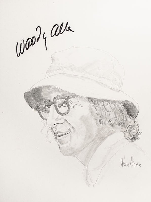 597x800 Woody Allen Signed Sketch - Woody Allen Sketch