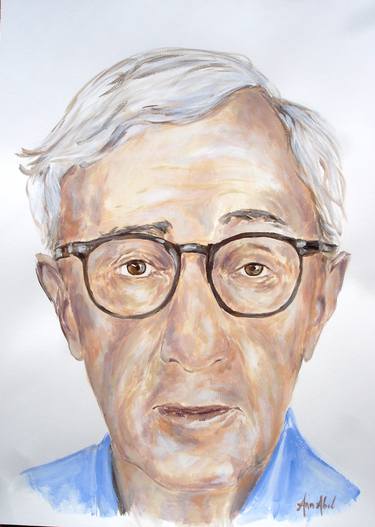 375x527 Woody Allen Portrait. Sketch. Painting By Ann Abel Iseux Saatchi Art - Woody Allen Sketch