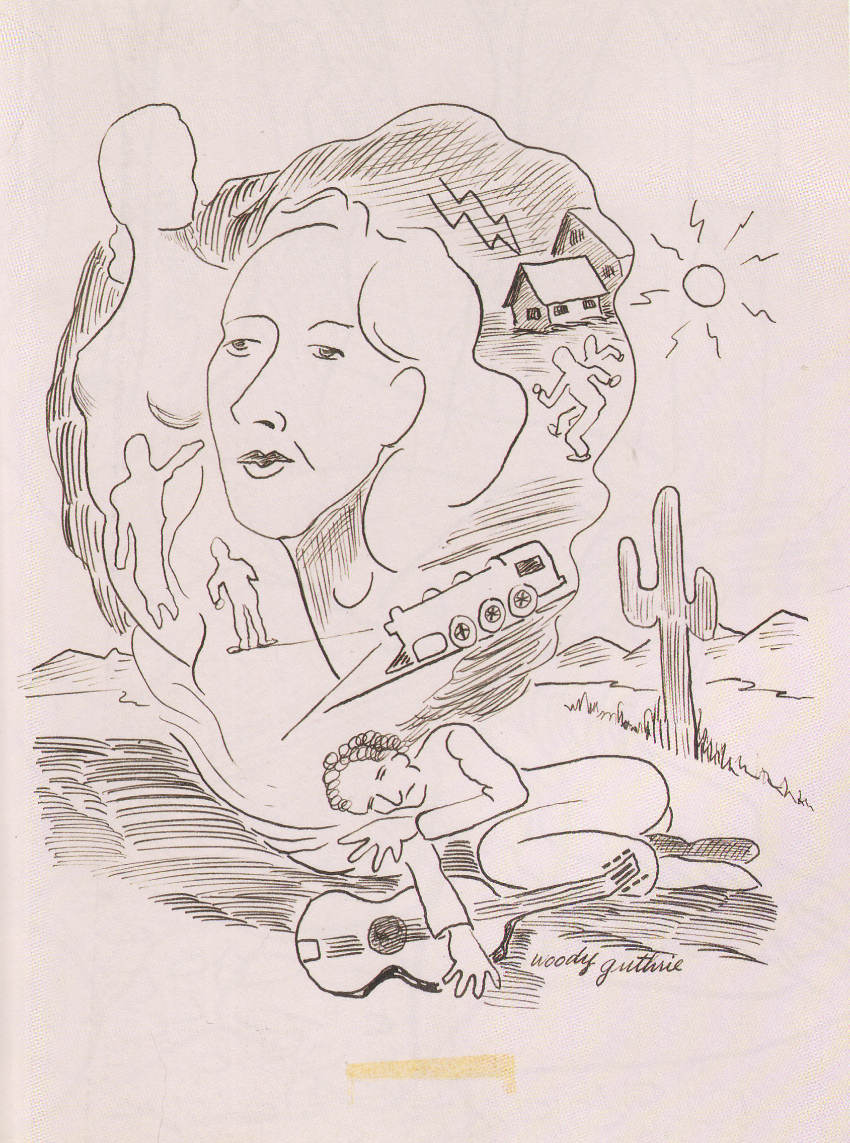 1689x2271 Woody Guthrie, Visual Artist Bibliolore - Woody Sketch