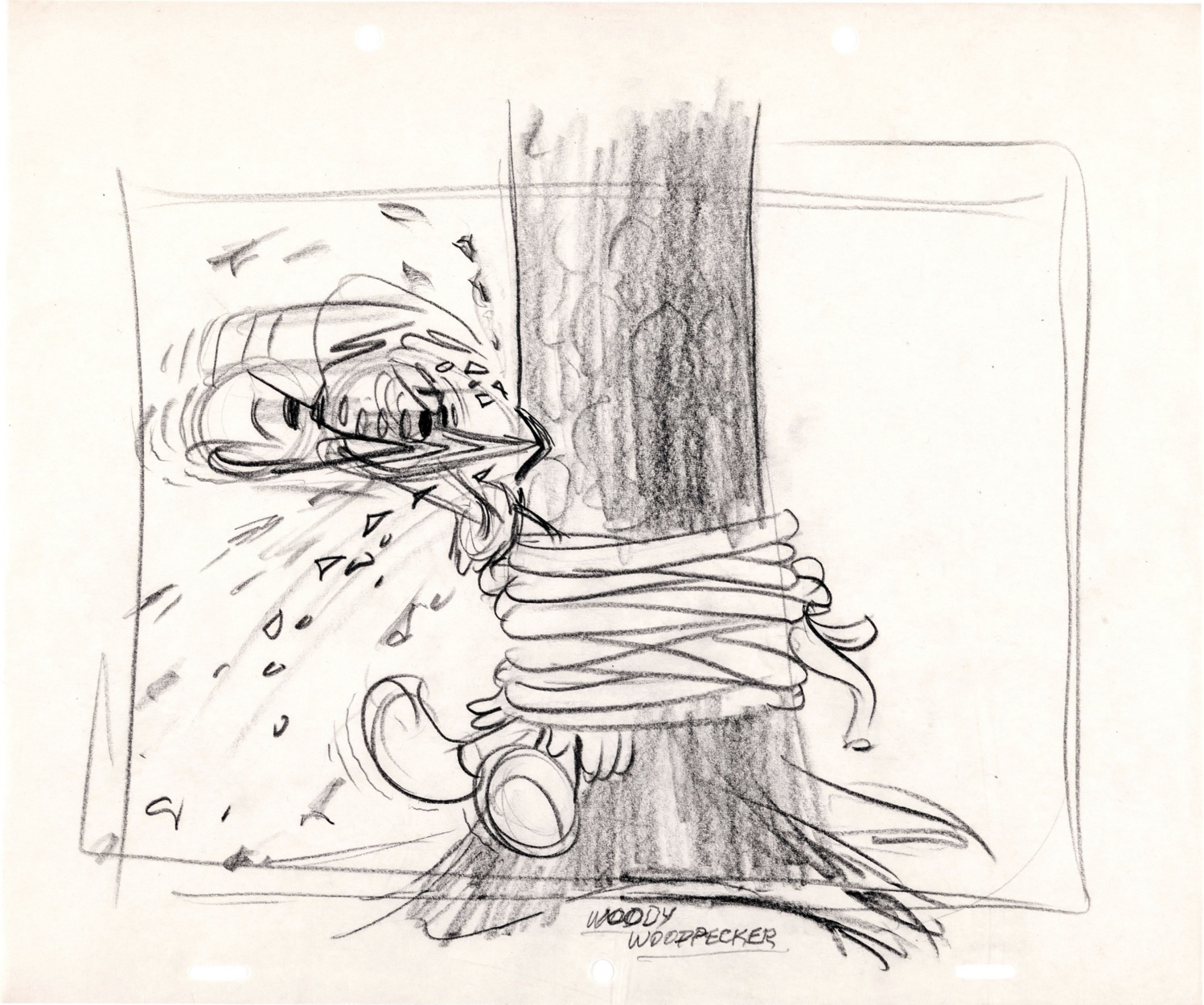 1497x1250 Walter Lantz Original Graphite Woody Woodpecker Production - Woody Woodpecker Sketch