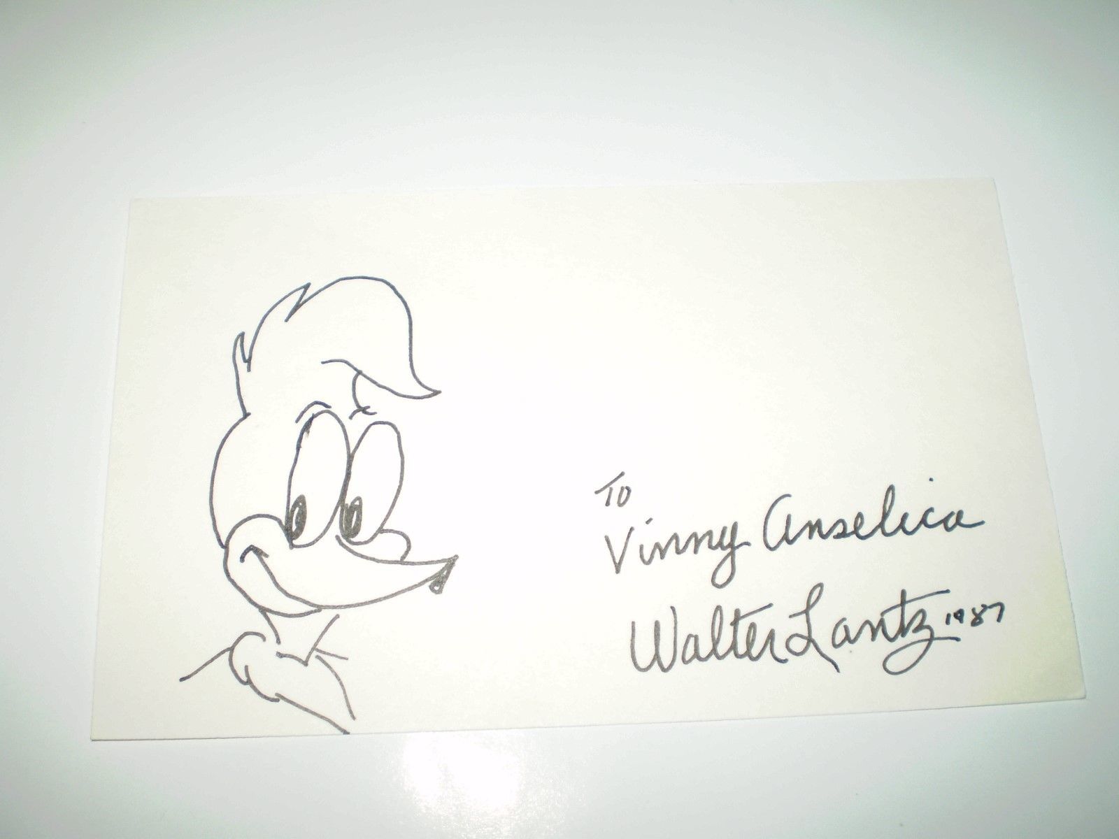 1600x1200 Walter Lantz Autographed Original Sketch Of Woody Woodpecker On - Woody Woodpecker Sketch