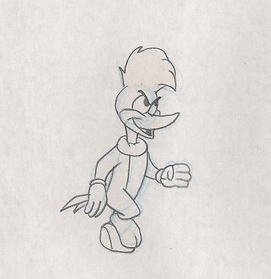 389x400 Woody Woodpecker Lantz Full Figure Original Production Animation - Woody Woodpecker Sketch