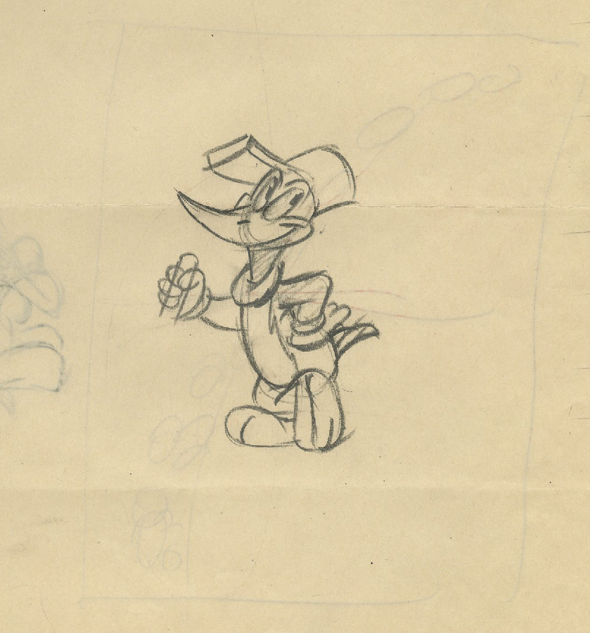 839x900 Woody Woodpecker Production Drawing - Woody Woodpecker Sketch