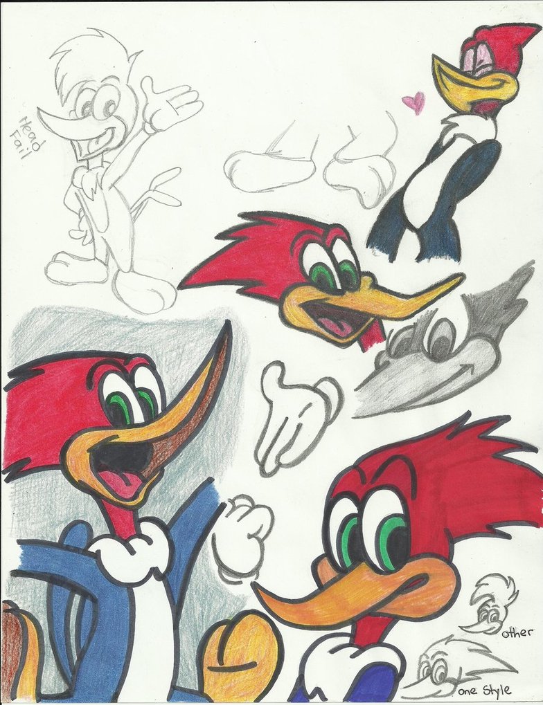 784x1019 Woody Woodpecker Sketches By 8 Bit Britt - Woody Woodpecker Sketch