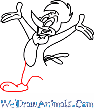 300x350 How To Draw Woody Woodpecker - Woody Woodpecker Sketch