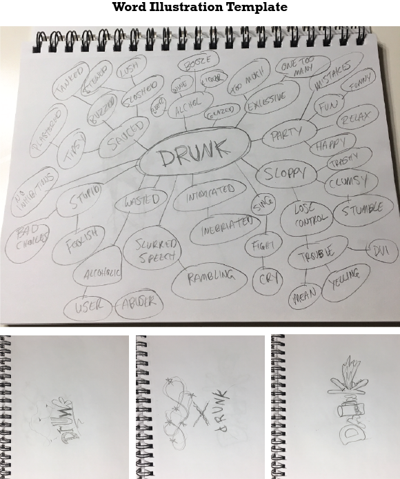 580x694 Word Illustration Assignment On Behance - Word Art Sketches