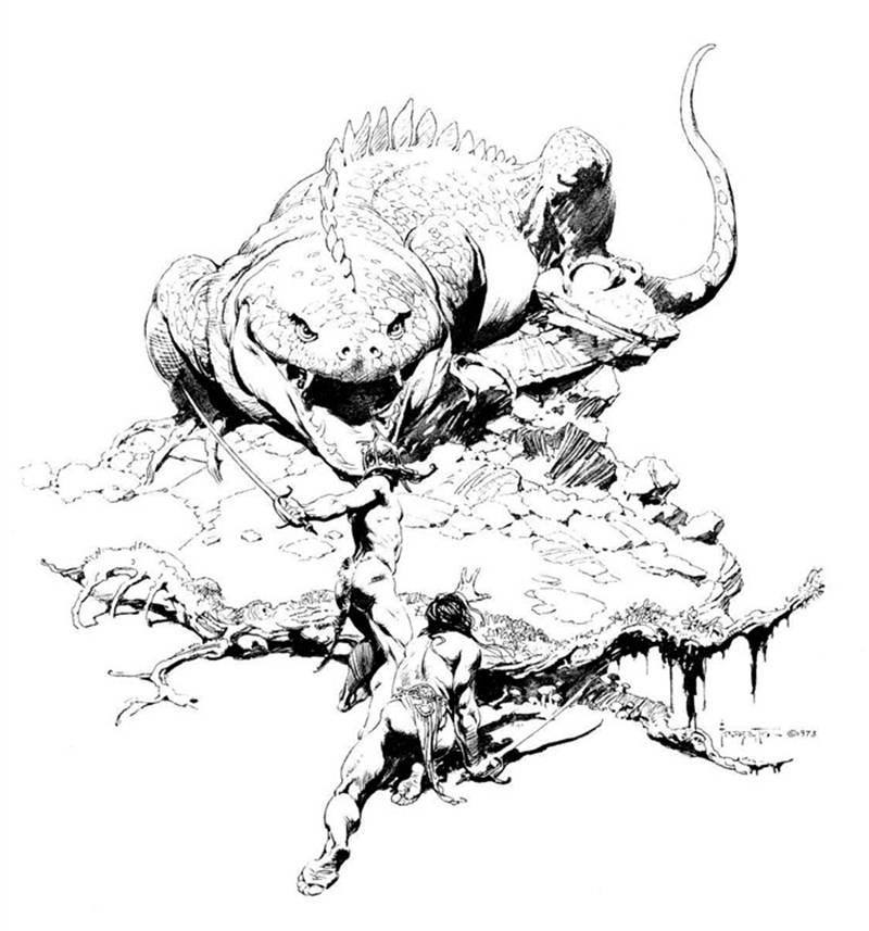 800x857 Fantasy Ward Sketch Work The Drawings Of Frank Frazetta - Work Sketch