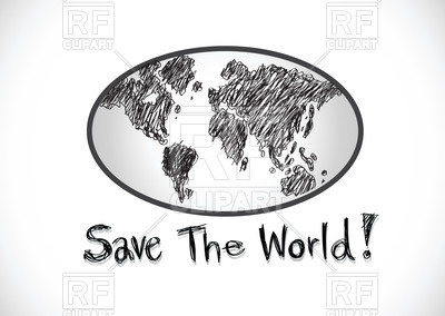 400x284 Globe Earth With World Map - World Globe Sketch