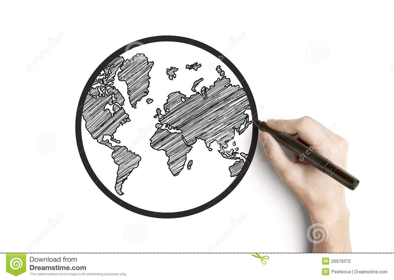 1300x925 Collection Of Globe Pencil Drawing High Quality, Free - World Globe Sketch