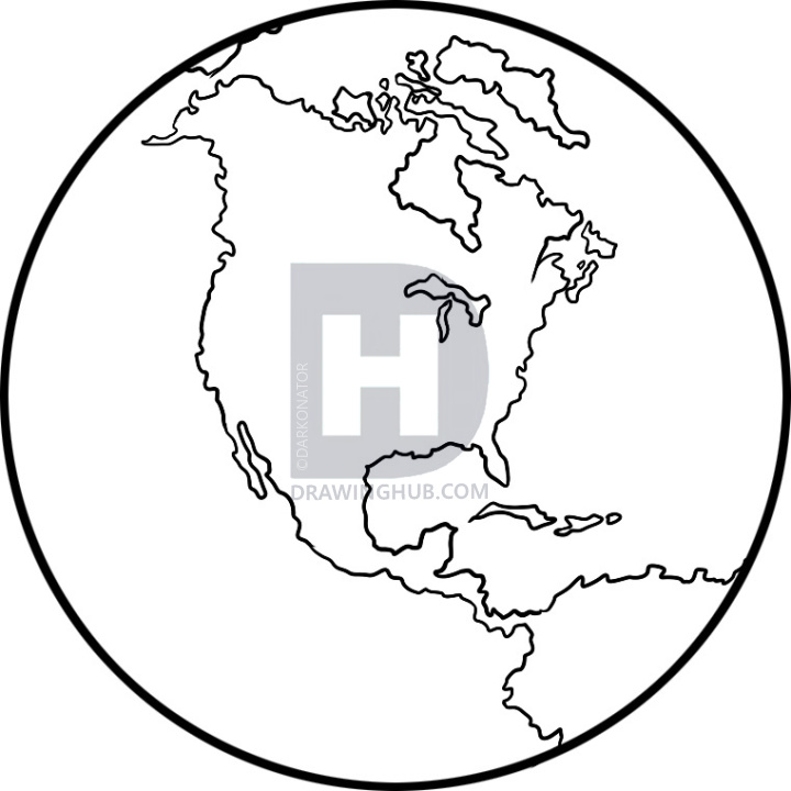 720x720 How To Draw The World, The World, Globe, Step By Step, Drawing - World Globe Sketch