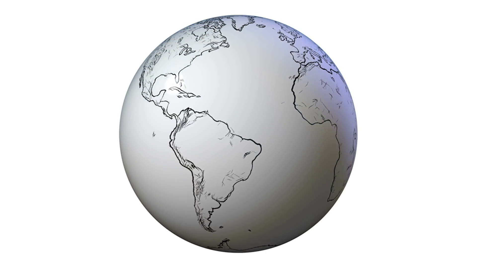 1920x1080 Sketch Of World Globe With Green Chroma Key Matte Stock Video - World Globe Sketch