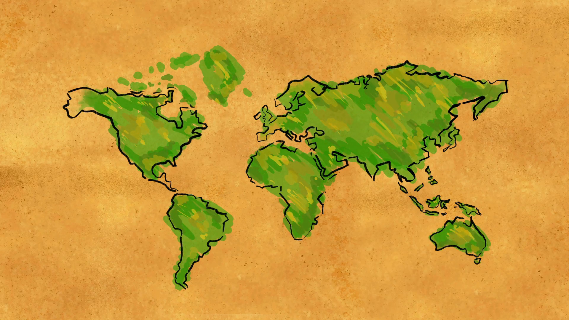 1920x1080 World Map Sketch Wiggle Motion Background - World Map Sketch