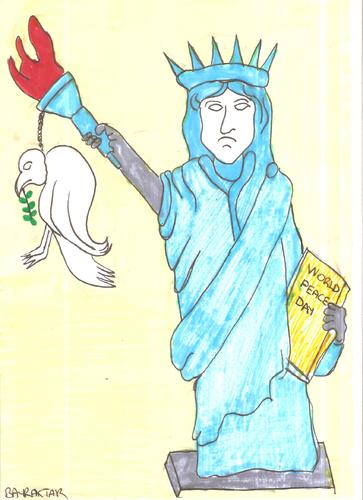 363x500 World Peace Day By Seydi Ahmet Bayraktar Politics Cartoon Toonpool - World Peace Sketch