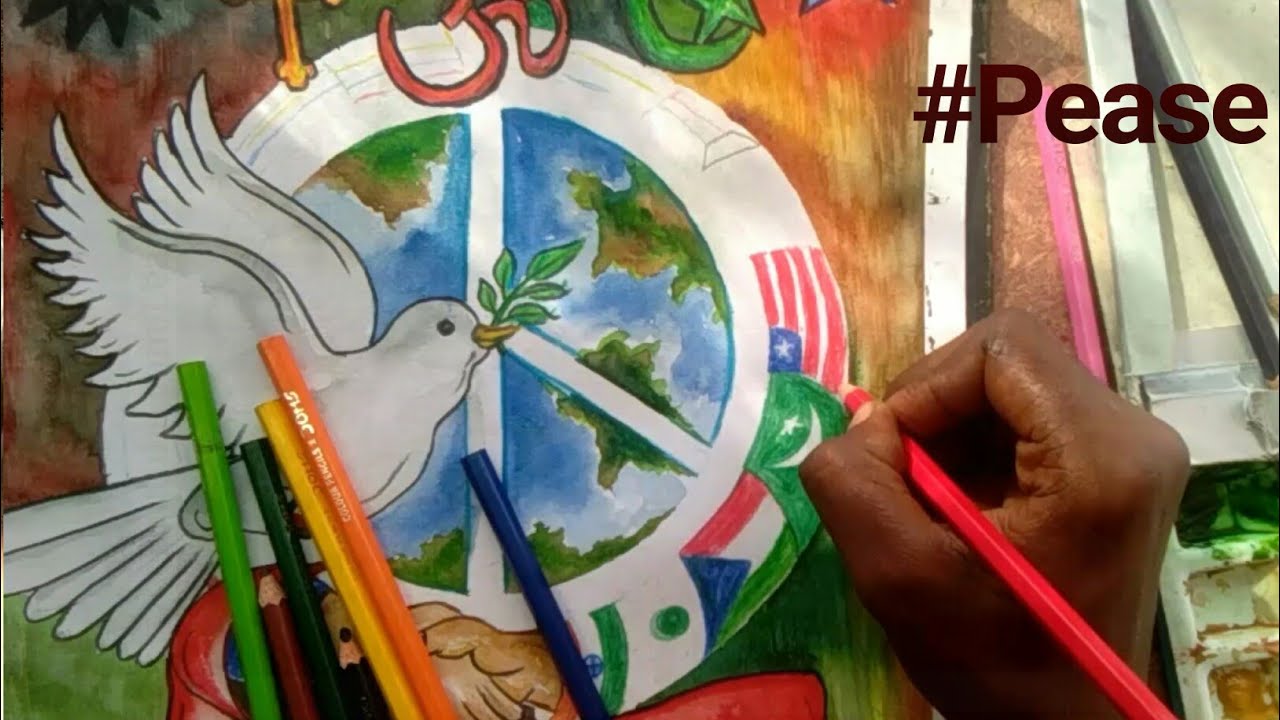 1280x720 How To Draw Painting On Topic Of World Peace, World Unity ! - World Peace Sketch