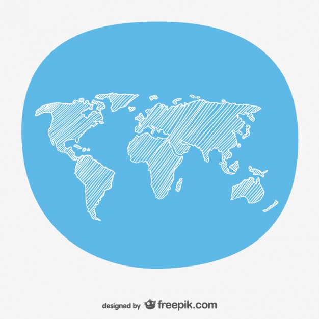 626x626 Hand Sketch World Map Vector Free Download - World Sketch