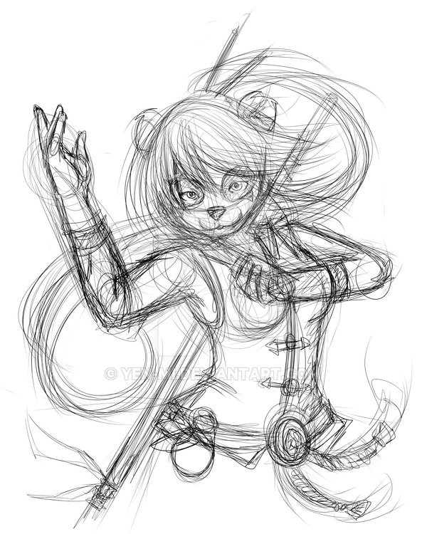 600x750 Sketch World Of Warcraft Pandaren Monk By Yen Mi - World Sketch