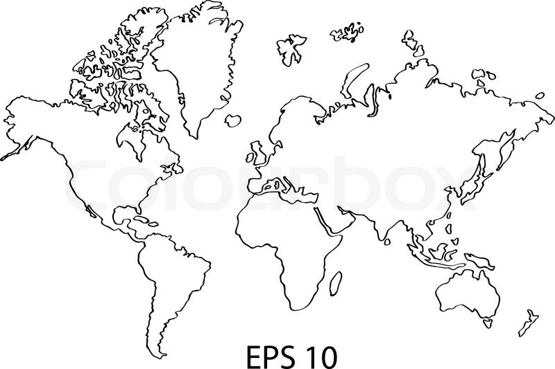 800x533 World Map Globe Vector Line Sketch Up Illustrator, Eps 10. Stock - World Sketch