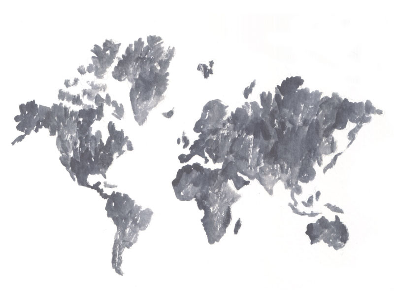 800x600 World Map Watercolor Sketch By Jessica Roush - World Sketch