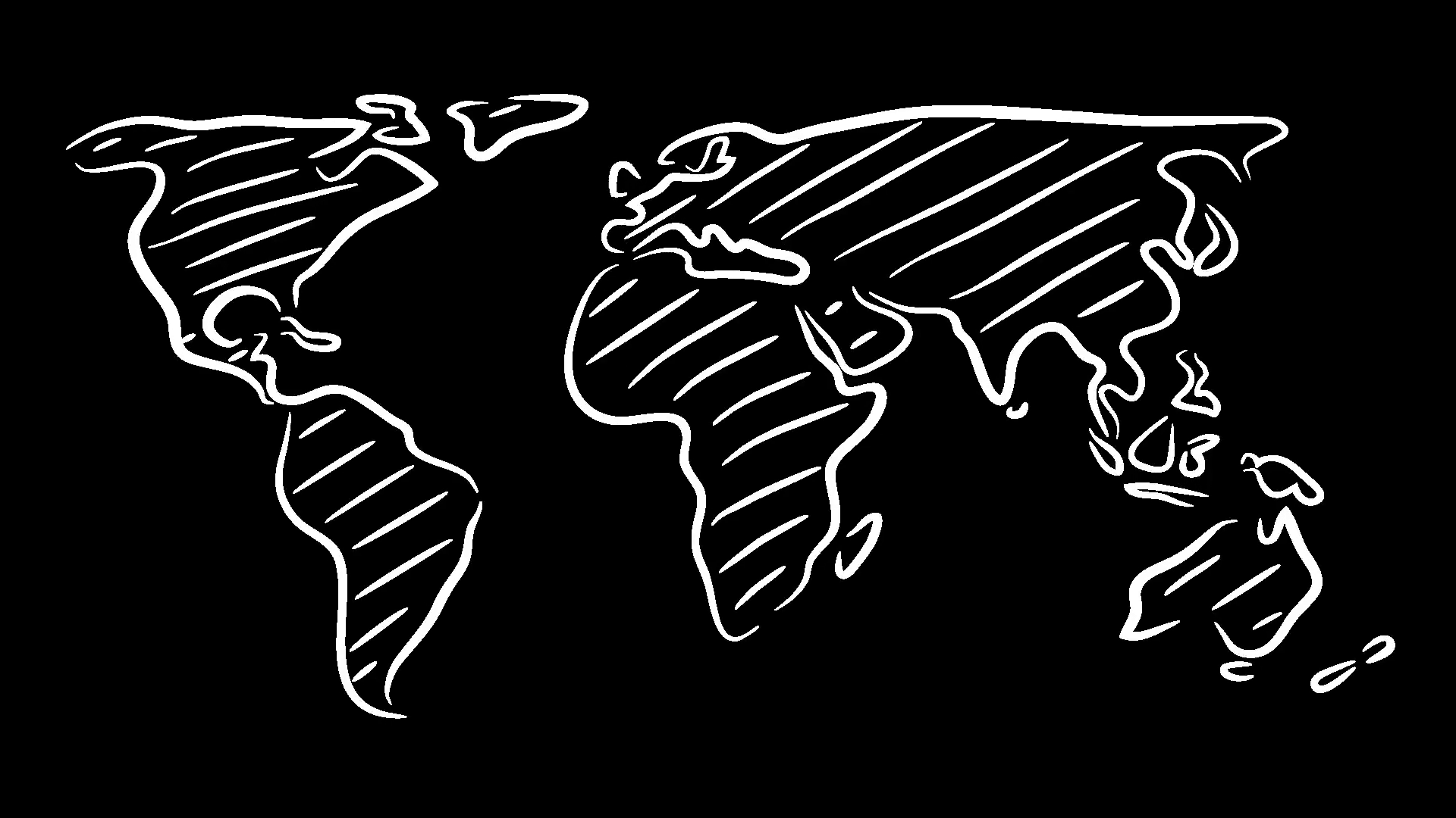 1920x1080 World Map Sketch Wiggle Motion Background - World Sketch